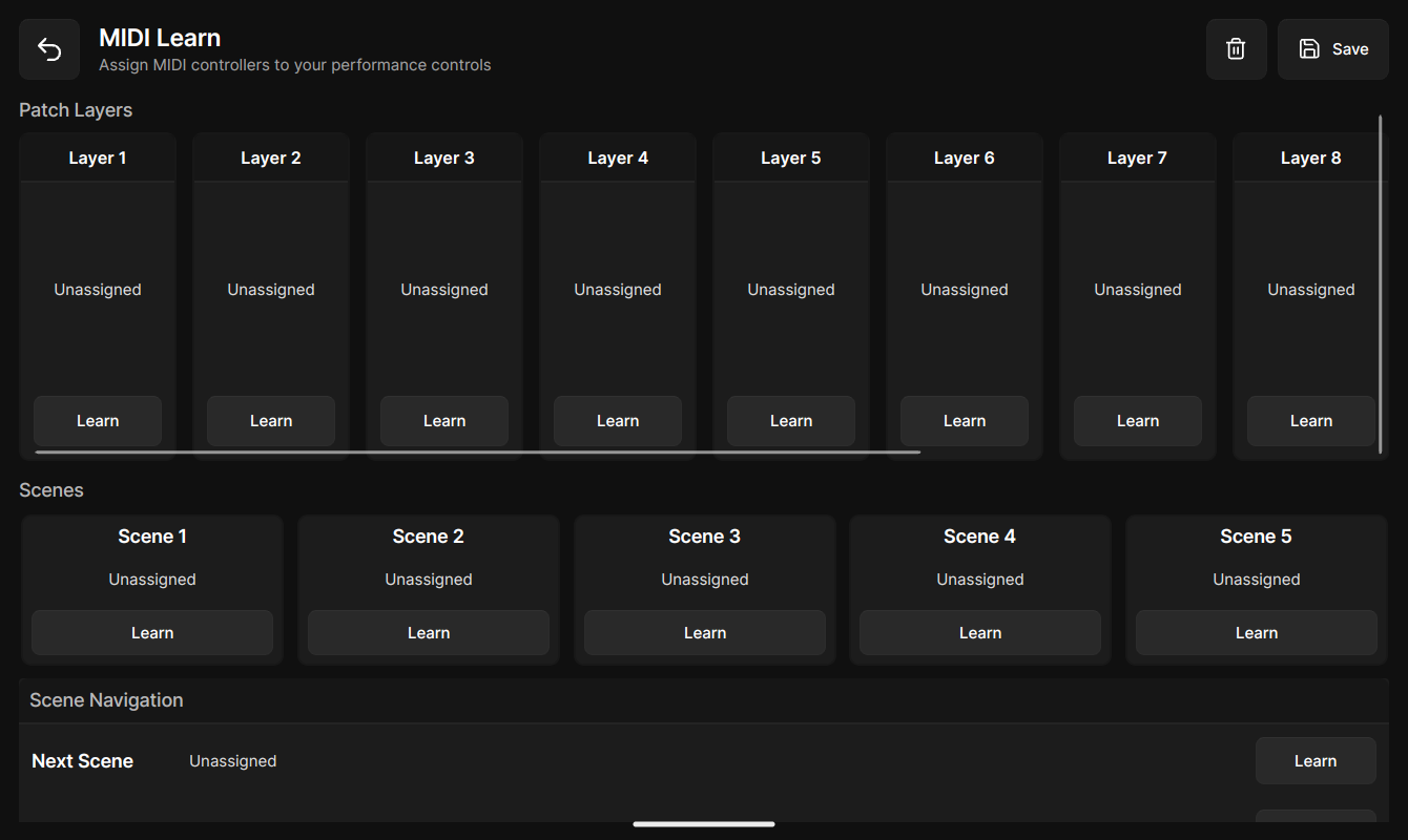 MIDI Learn Controller Mapping UI