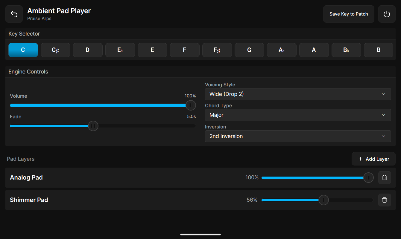 Ambient Pad Player UI